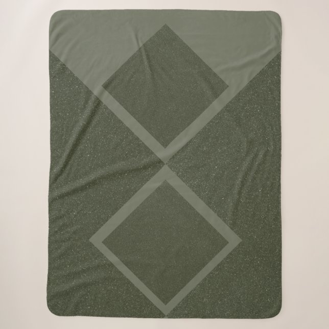 Cobertor Sherpa Moss Green Bold Diamond Sherpa Blanket (Frente)
