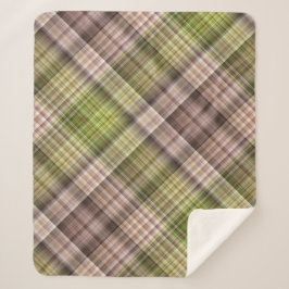 Cobertor Sherpa Mossy Latido Brown e Xadrez Verde
