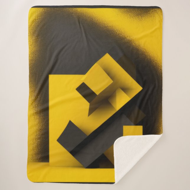 Cobertor Sherpa Mostarda Negra Sherpa Blanket (Frente)