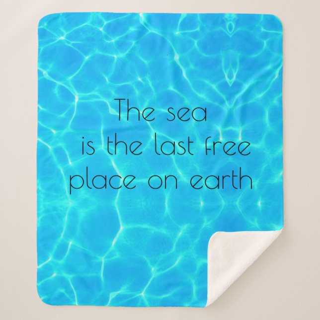 Cobertor Sherpa Motivação do Mar Aqua Turquesa Oceânica Transparen (Frente)