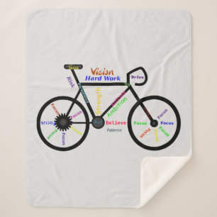 Cobertor Sherpa Motivational Inspirational Words Biking Bike