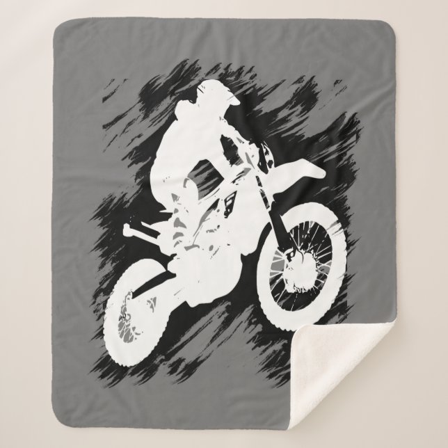 Cobertor Sherpa Motocross Motorcycle Bike Racing Competitive (Frente)