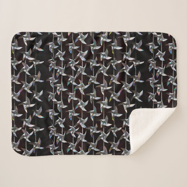 Cobertor Sherpa Movimento iridescente prateado (Frente (Horizontal))