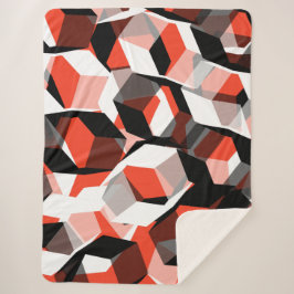 Cobertor Sherpa Muitos hexágonos com partes descoloradas, em verme