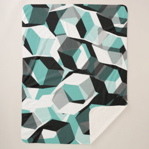 Cobertor Sherpa Muitos hexágonos com partes incolores, em teia cl