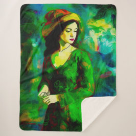 Cobertor Sherpa Mulher em Chapéu