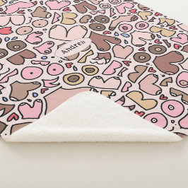 Cobertor Sherpa mulher neutra com padrão mamário