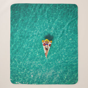 Cobertor Sherpa Mulher no chão de pizza