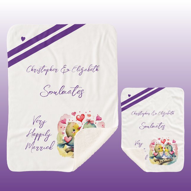 Cobertor Sherpa Mulher: Soulmates é presente de aniversário de pas (Criador carregado)