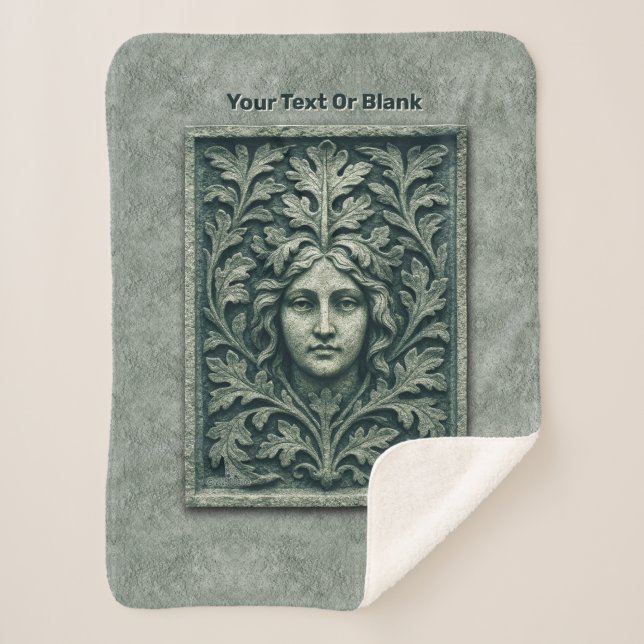 Cobertor Sherpa Mulher Verde - Pedra (Frente)