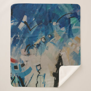 Cobertor Sherpa Multicolored abstract wall