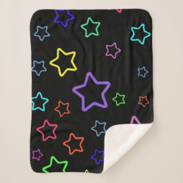 Cobertor Sherpa Multicolored Starry Night