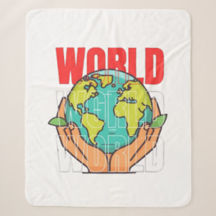 Cobertor Sherpa Mundo – Desenho de Globo de Aventura de Viagem