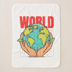 Cobertor Sherpa Mundo – Design de Globo de Aventura de Viagem