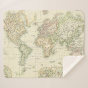 Cobertor Sherpa Mundo na projeção de Mercator