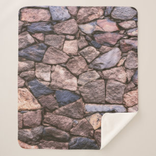 Cobertor Sherpa Muro de pedra castanha