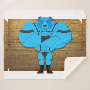 Cobertor Sherpa músculo Gay artístico de SlipperyJoe tem present