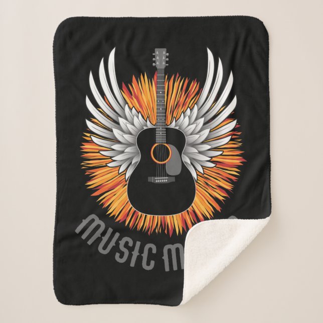 Cobertor Sherpa Music Maker (guitarrista) (Frente)