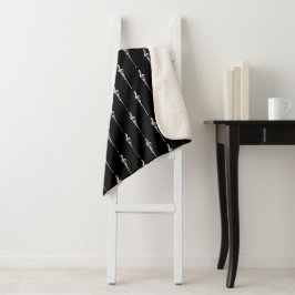 Cobertor Sherpa Música Motif Derretendo Treble Clef Branco e Preto