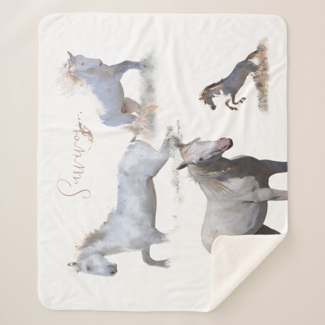 Cobertor Sherpa MustangWild Stallion Survivor Sherpa Blanket (Frente)