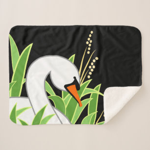 Cobertor Sherpa Mute Swan A Preto