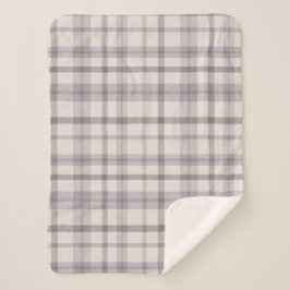 Cobertor Sherpa Muted Farmhouse Purple Plaid Baby Boy's Nursery