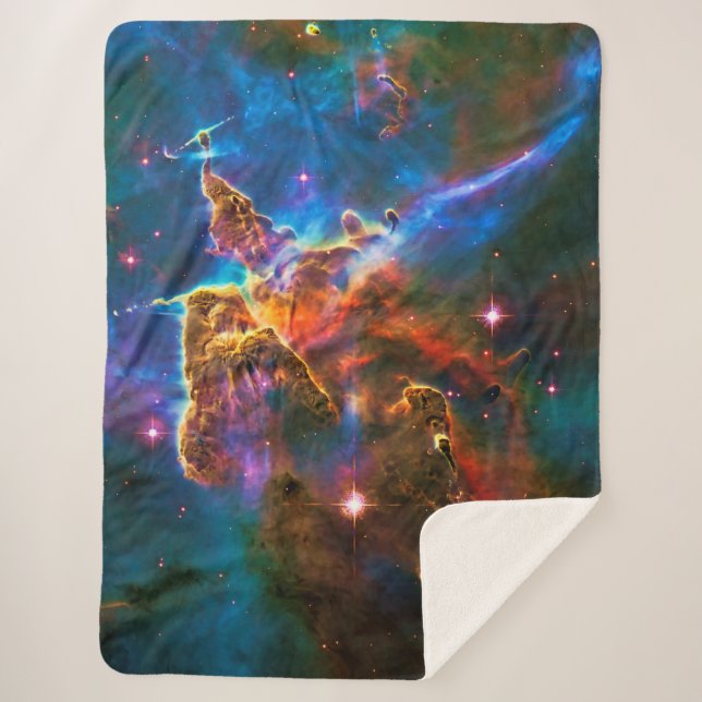 Cobertor Sherpa Mystic Mountain, Imagem espacial da Carina Nebula (Frente)