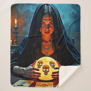 Cobertor Sherpa Mystic Psychic Fortune Teller Design