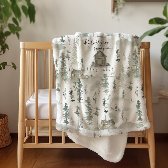 Cobertor Sherpa Na cabine | Nome da família Wilderness Blanket (Criador carregado)