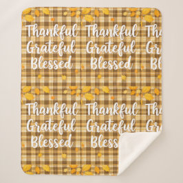 Cobertor Sherpa Na moda abençoado, Grata Ação de Graças