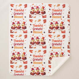 Cobertor Sherpa Na moda abençoado, Grata Ação de Graças