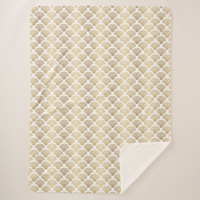 Cobertor Sherpa Na moda Dourado Seashell Sherpa Blanket (Frente)