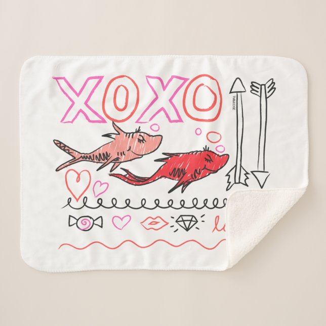 Cobertor Sherpa Namorados Dr. Seuss| Design XOXO (Frente (Horizontal))