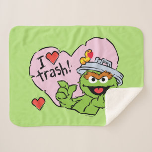 Cobertor Sherpa Namorados Oscar "I Love Trash"