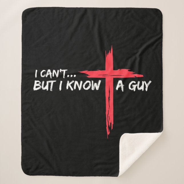 Cobertor Sherpa Não posso, mas conheço uma Cara Jesus cruzando Chr (Frente)