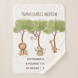 Cobertor Sherpa Nascimento Stats Woodland Selgle Safari Animal Bab