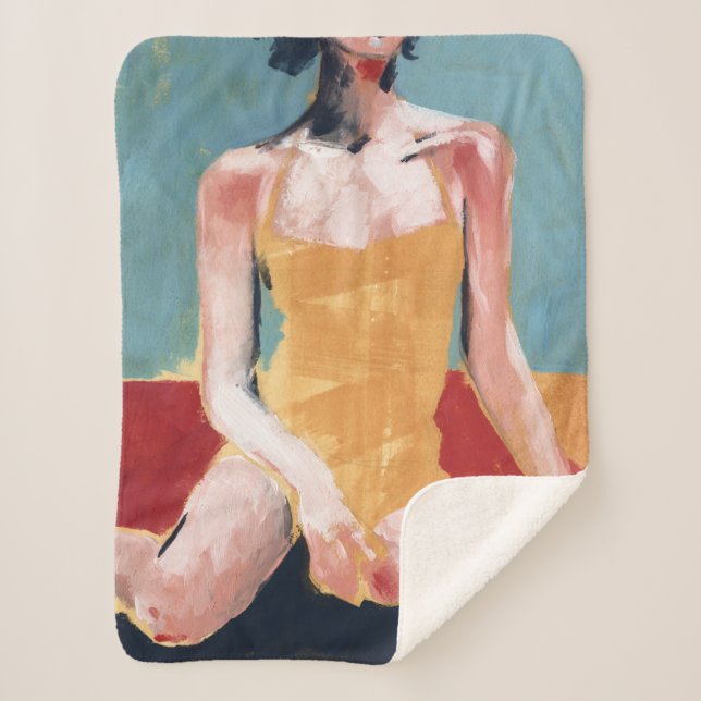 Cobertor Sherpa Natação de vinheta - maiô amarelo (Frente)