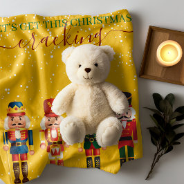 Cobertor Sherpa Natal Amarelo Uniforme e Engraçado Moderno