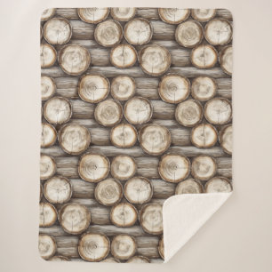 Cobertor Sherpa Natal da Cabina de Madeira