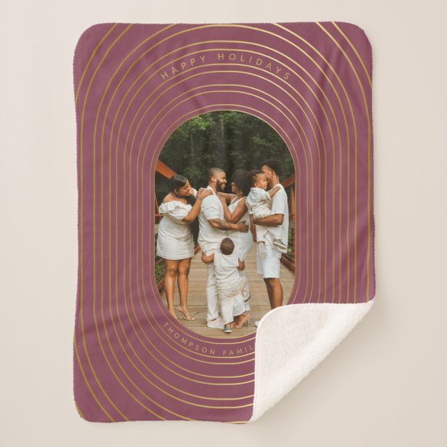 Cobertor Sherpa Natal da família de fotos personalizadas de quadro (Frente)
