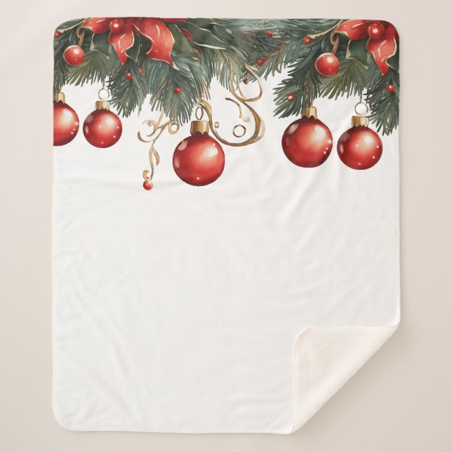 Cobertor Sherpa Natal de Red Bubble (Frente)