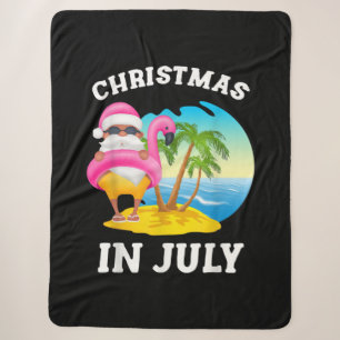 Cobertor Sherpa Natal Em Julho Papais noeis Flamingo Piscina Verã
