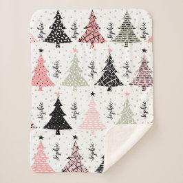 Cobertor Sherpa Natal Moderno Personalizado Sherpa Blanket