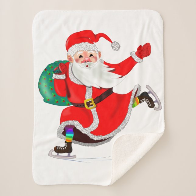 Cobertor Sherpa Natal Sherpa Blanket Santa Claus (Frente)
