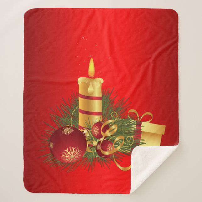 Cobertor Sherpa Natal Vermelho (Frente)