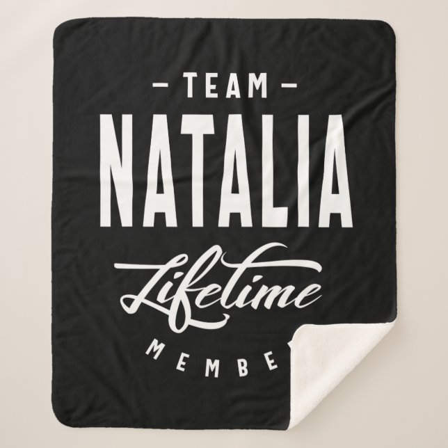 Cobertor Sherpa Natalia Personalised Name Birthday Gift (Frente)