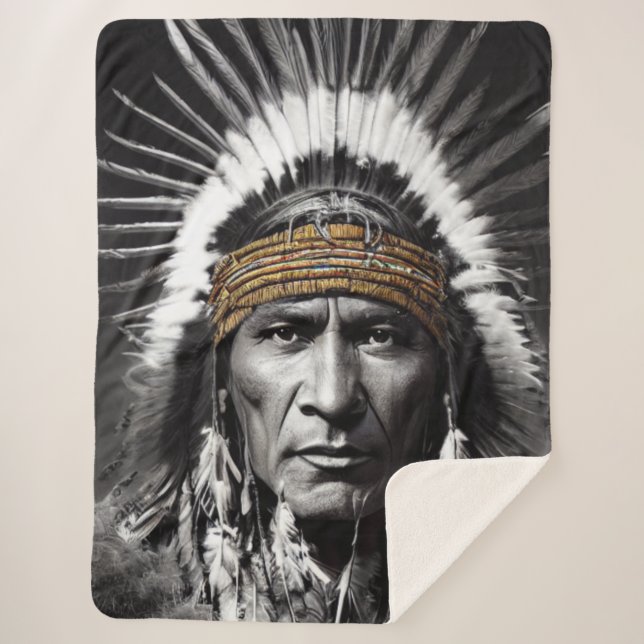 Cobertor Sherpa Native American Iroquois Sherpa Blanket (Frente)