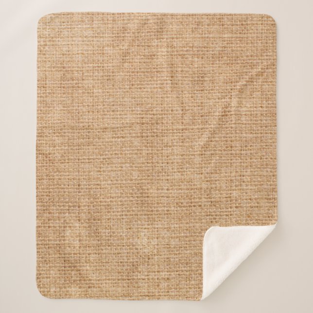 Cobertor Sherpa Natural linen texture as backgroundbagging, beige, (Frente)