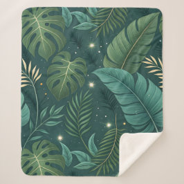 Cobertor Sherpa Nature-Inspired Tropical Leaves Seamless Pattern