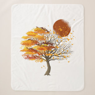 Cobertor Sherpa Natureza Selvagem Plena Árvore Da Lua Bando De Ave